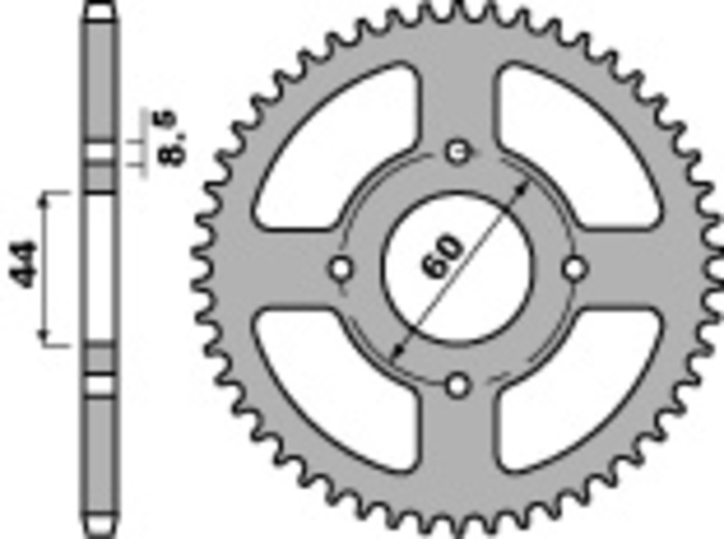 PBR Bakdrev i standardstål 833 - 428 Figur 1