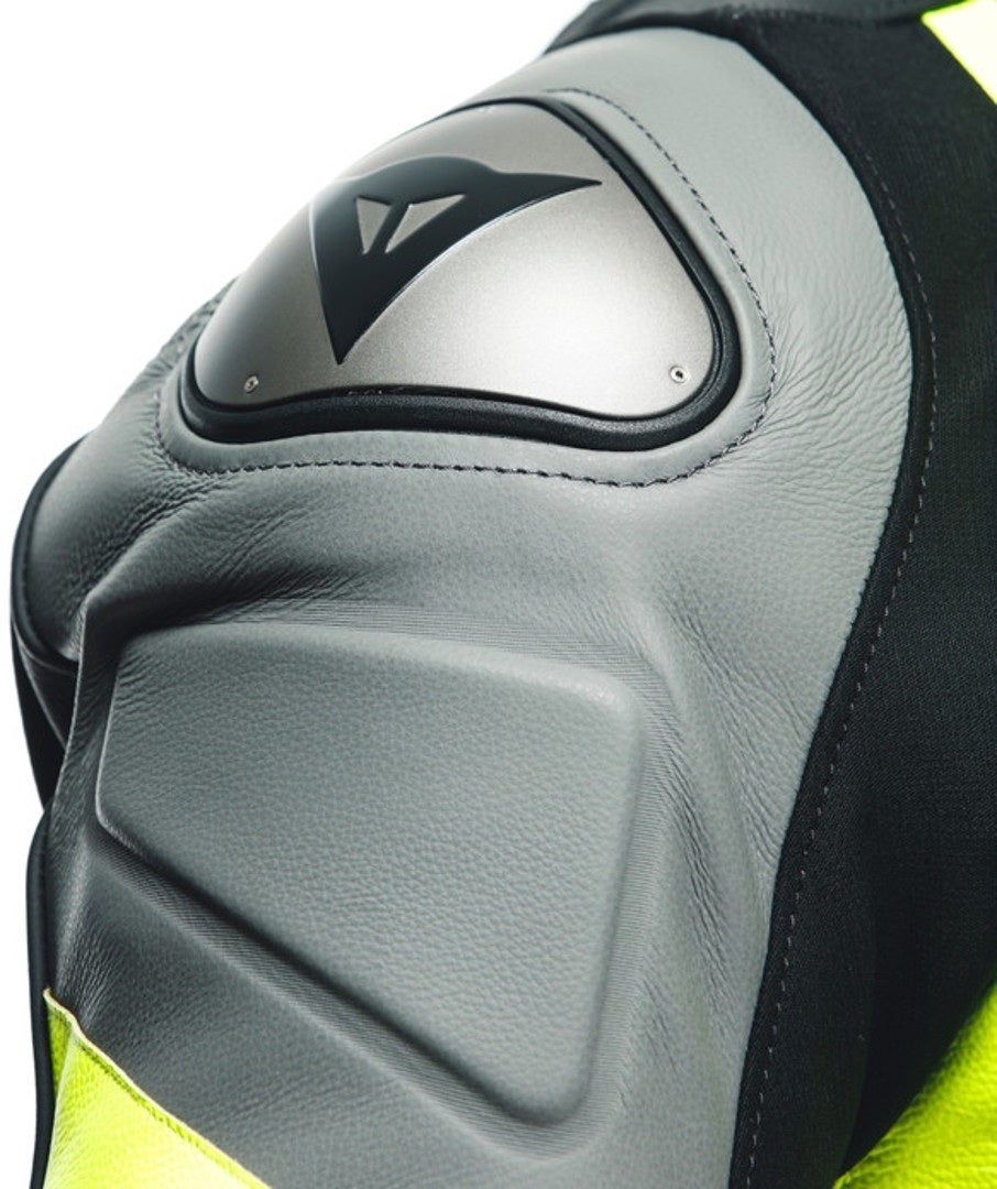 Dainese Avro 4 2-delt motorcykel læderdragt sort/grå/gul 52 Figur 7