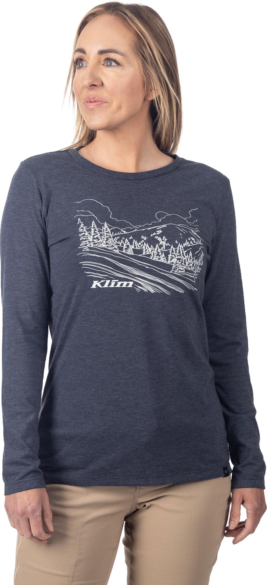 Side view of Klim Haven Tri-Blend Ladies Long Sleeve Shirt