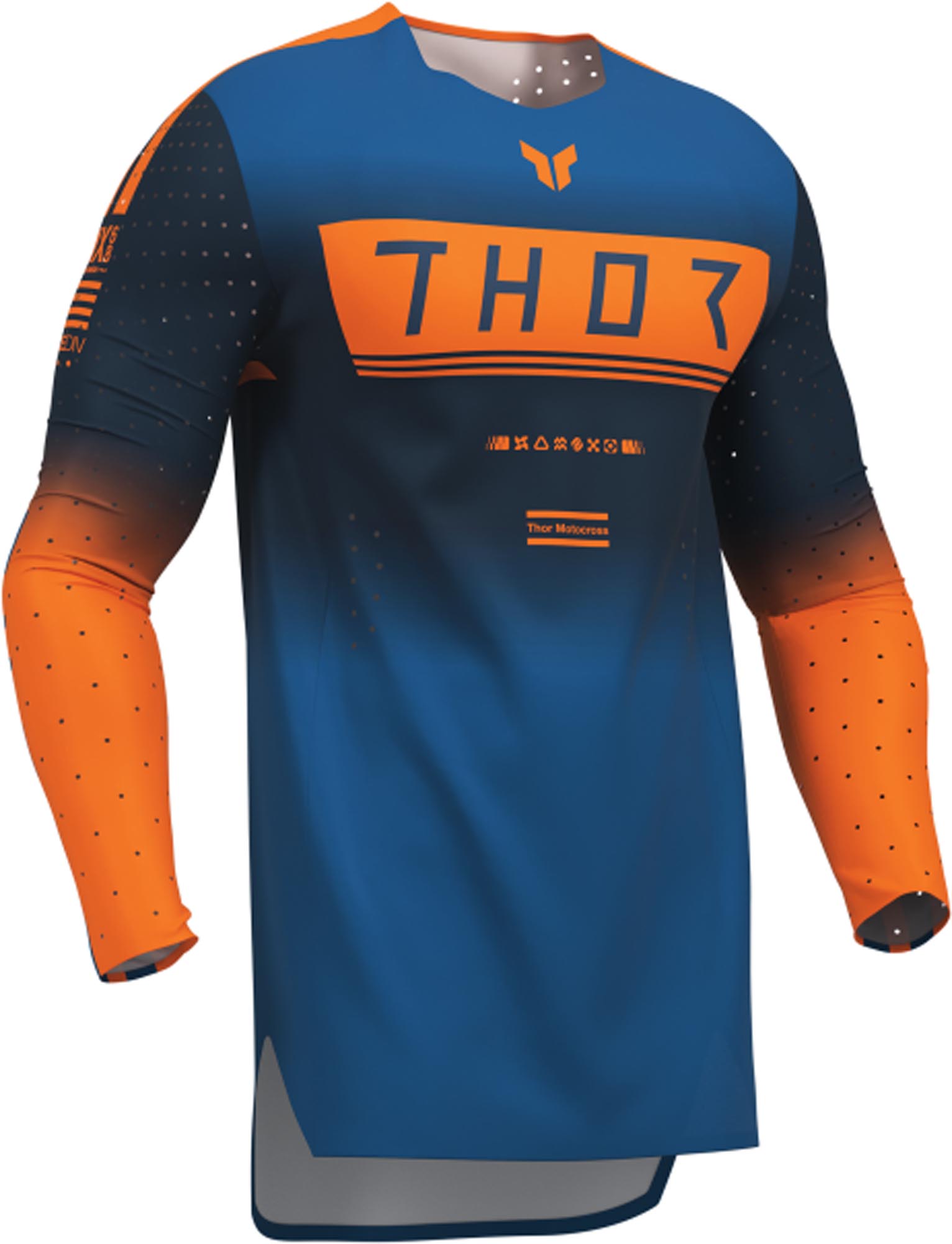 Thor Sportmode Geo Motocrosstrøje blå/orange L Figur 3