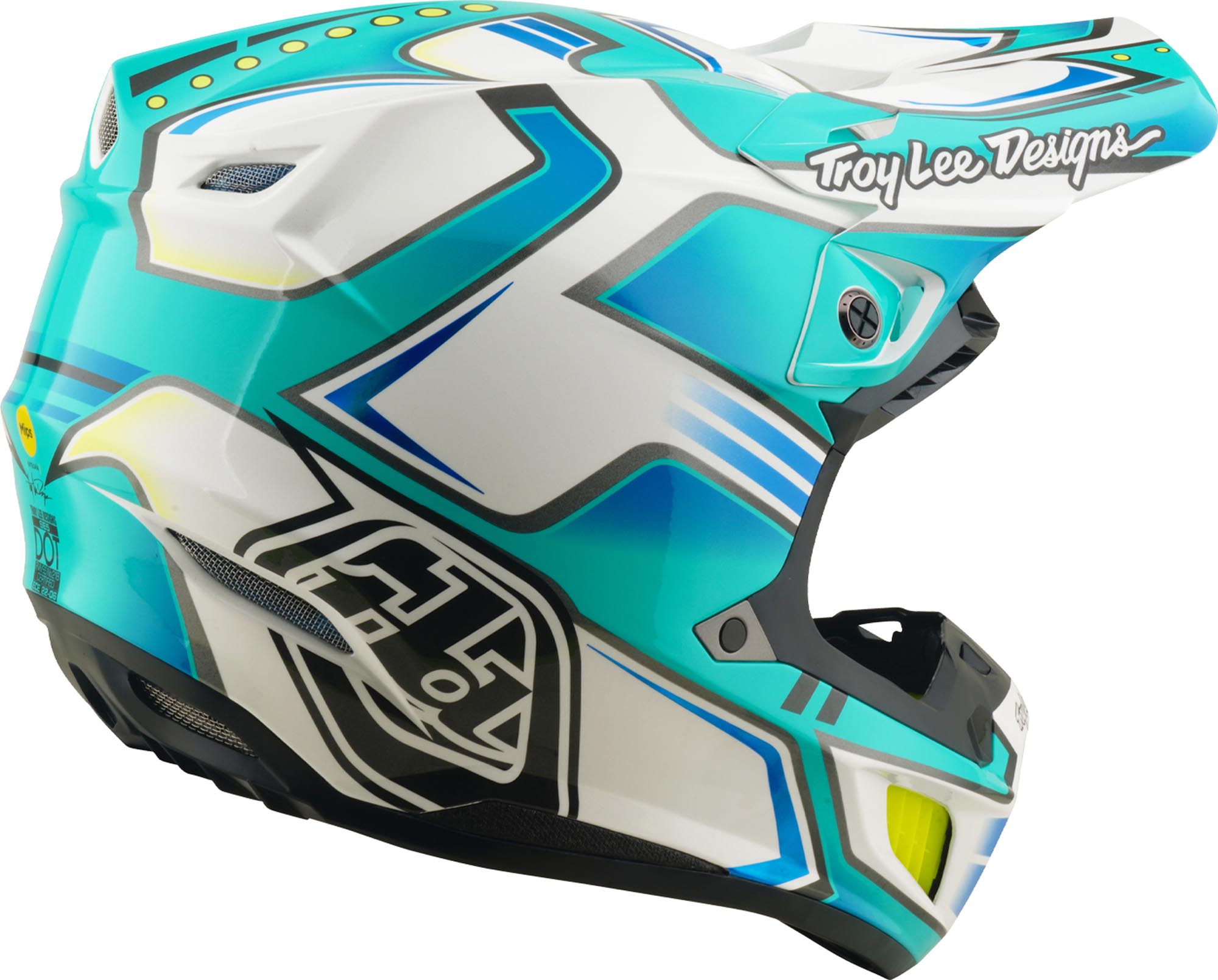 Side view of Troy Lee Designs SE5 Composite MIPS Crest Motocross Helmet