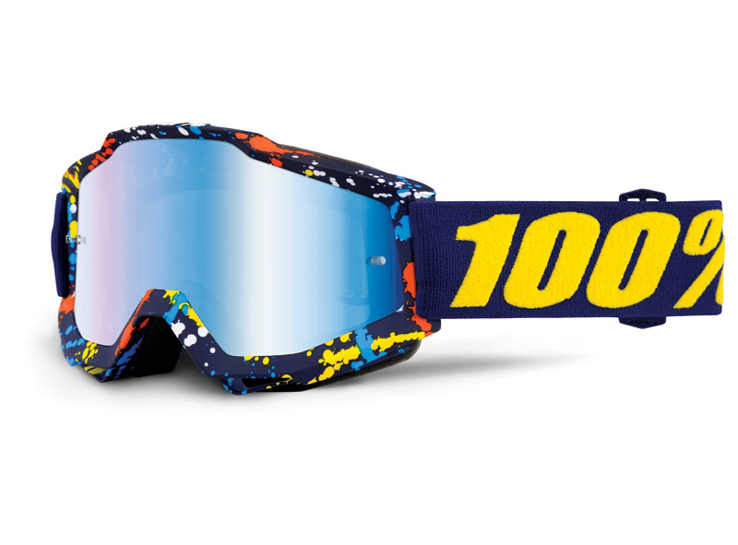 100% Accuri Extra Ochelari de motocross Albastru/Portocaliu/Alb Figura 1