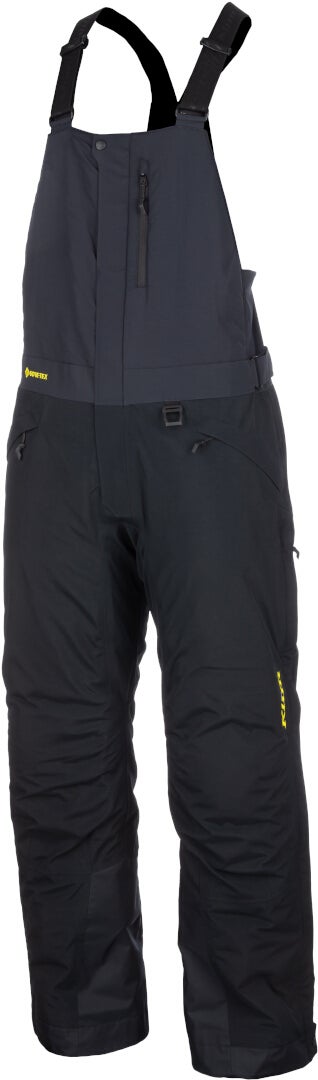 Klim Keweenaw 2025 waterproof Snowmobile Bib Pants black/grey/yellow 4XL Figure 1