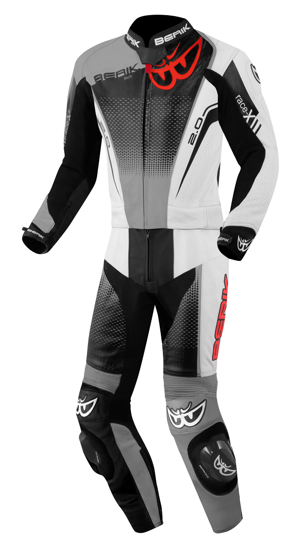 Berik XR-Ace Evo perforeret 2-delt motorcykel læderdragt sort/grå/hvid 52 Figur 1
