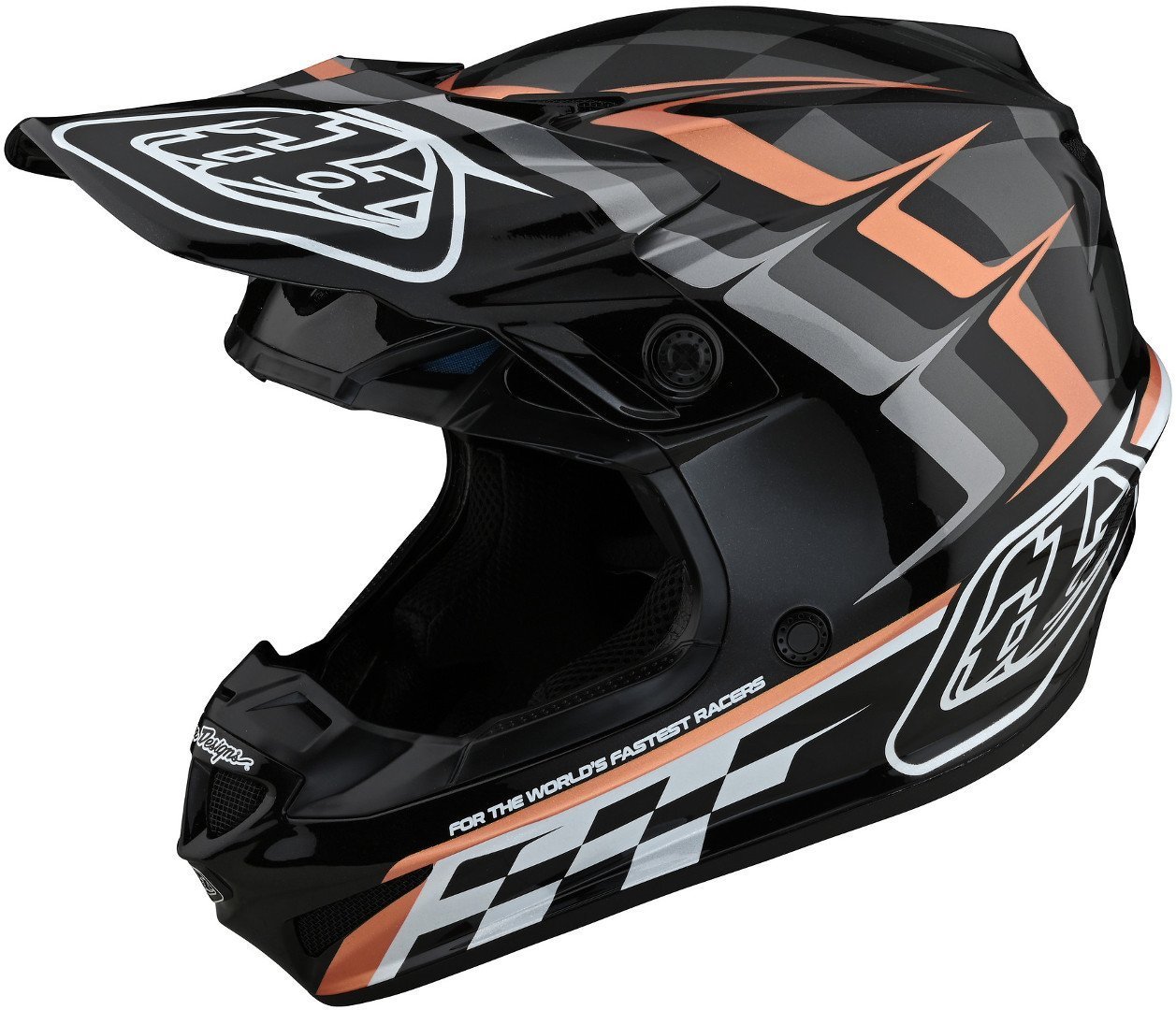 Troy Lee Designs SE4 Warped Polyacrylite MIPS Cască de motocross negru S (55/56) Figura 1