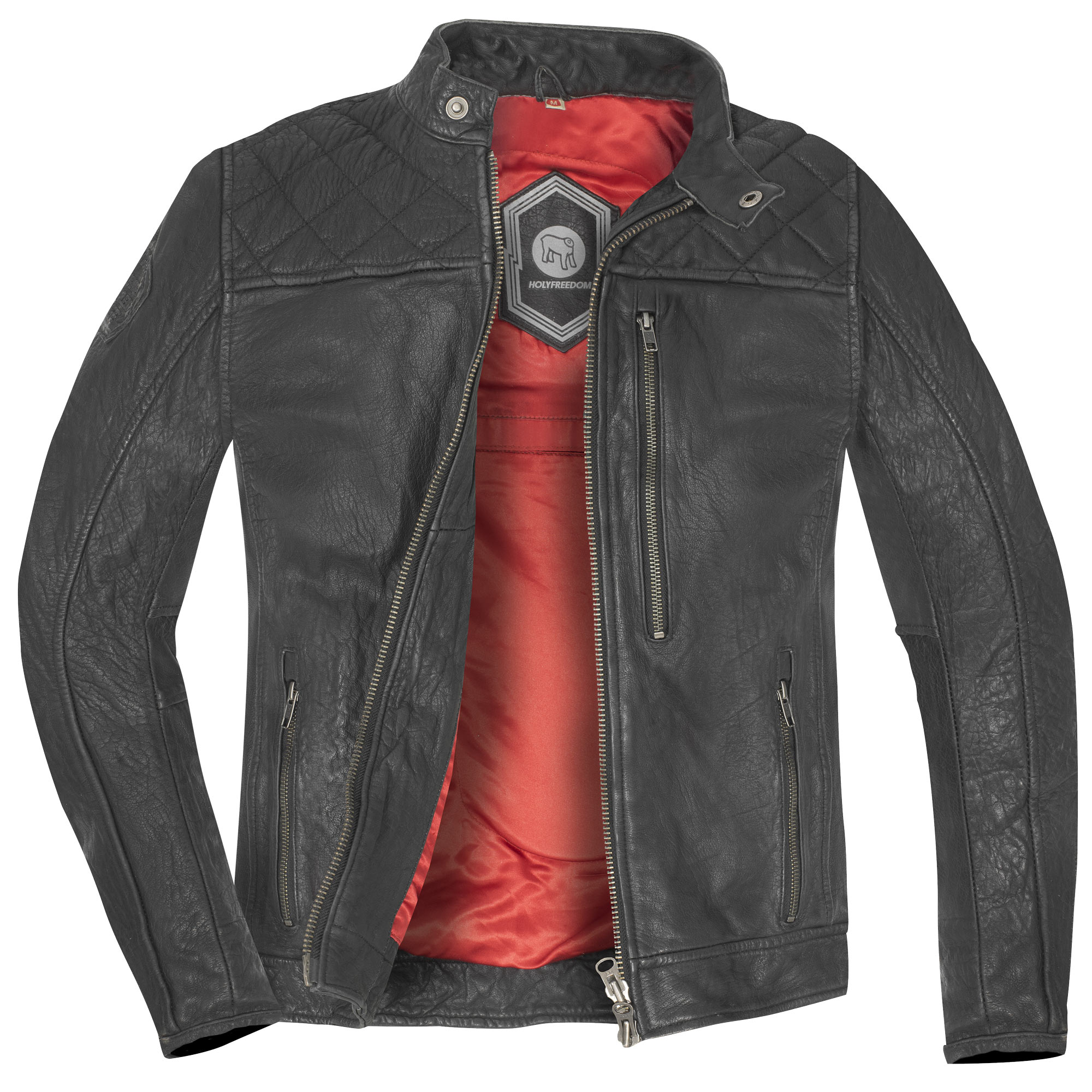HolyFreedom Burn Out Black Motorrad Lederjacke S Abbildung 2