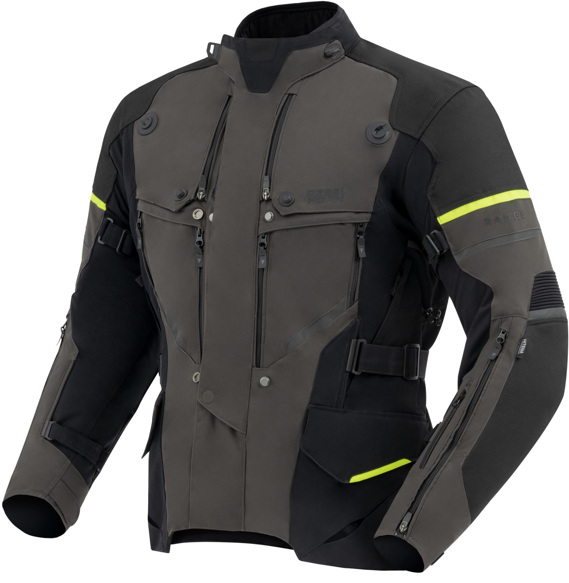 Rebelhorn Range Veste textile moto imperméable noir/anthracite/jaune L Figure 1