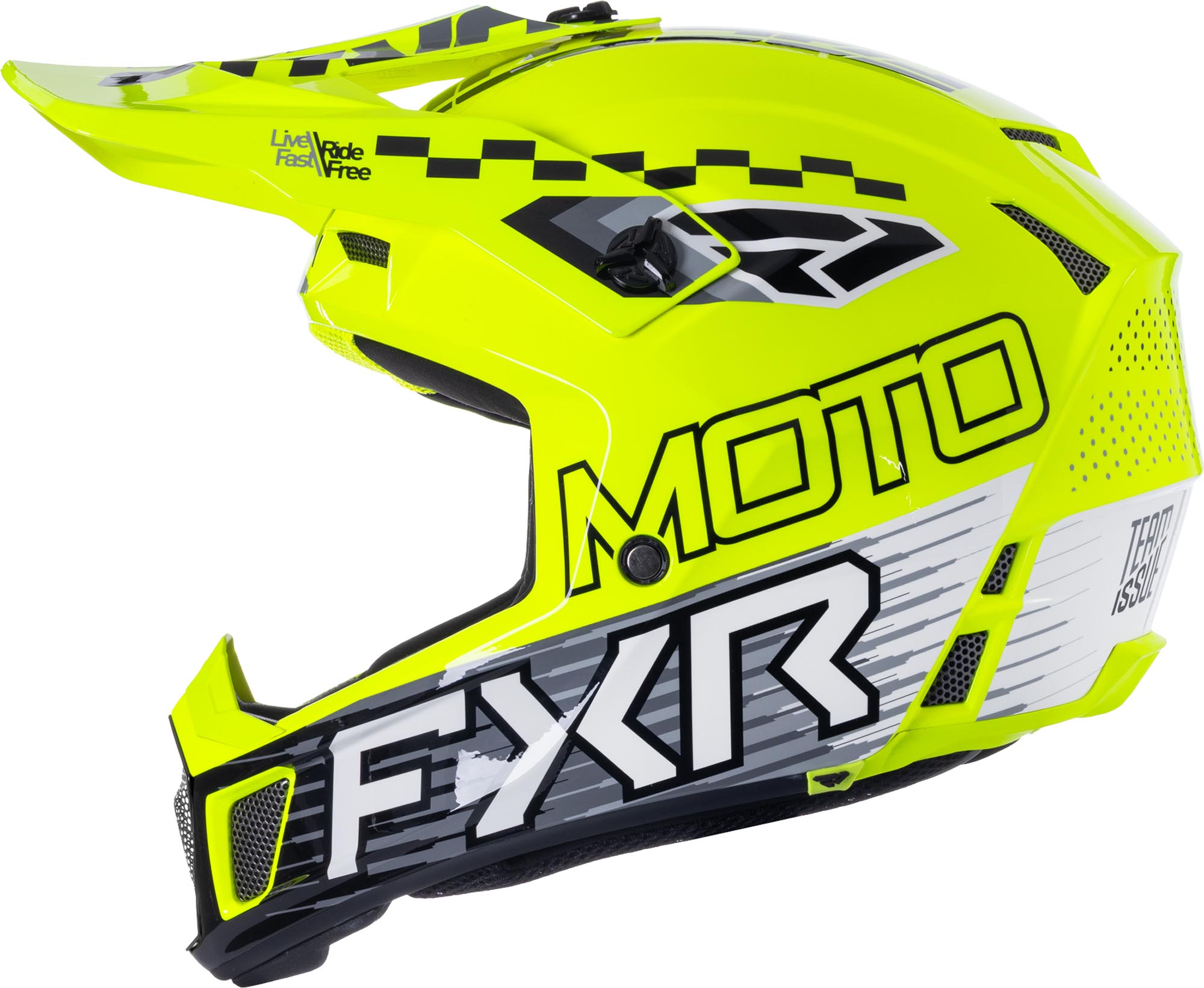 FXR Clutch Race Div Casco da motocross giallo/nero/bianco S Figura 4