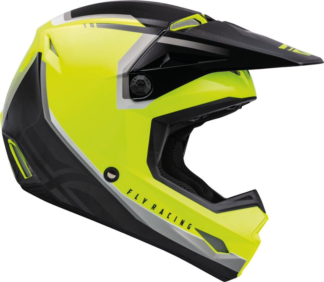 Fly Racing Kinetic Vision Casco de motocross negro/amarillo neón XL (62) Figura 1