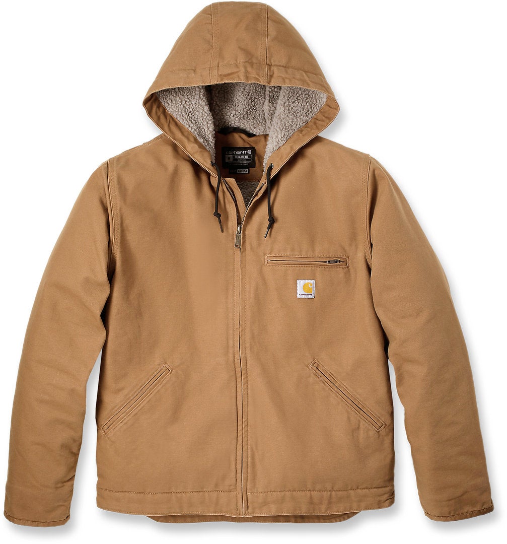 Carhartt Relaxed Fit Washed Duck Sherpa Lined Jacket brown XL Figure 1