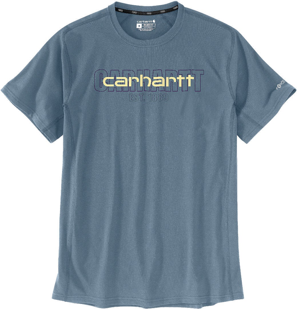 Carhartt Force Relaxed Fit Midweight Short-Sleeve Logo Graphic Triko modrá/žlutá L Obrázek 1