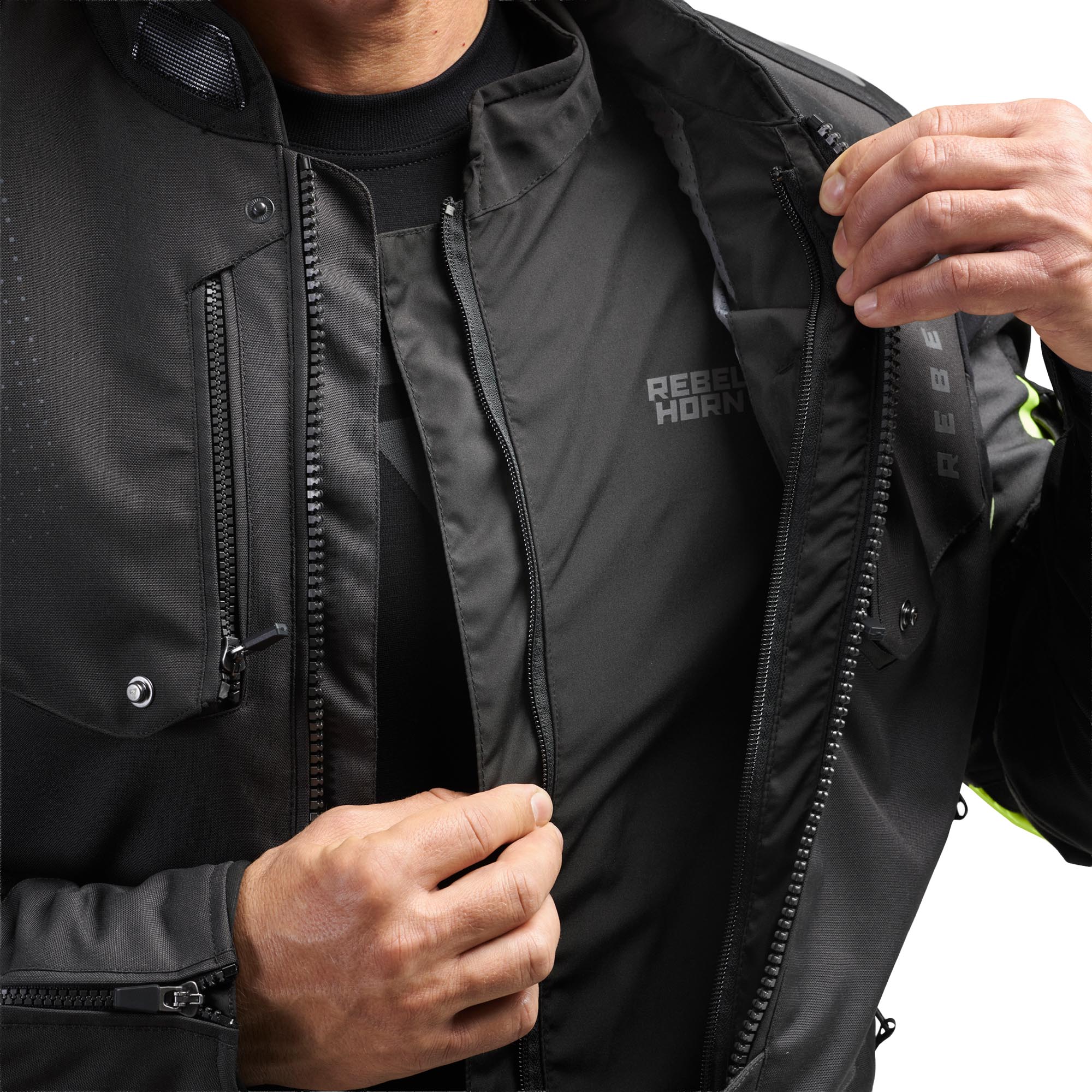 Rebelhorn In&Out HydraShield Pro Motorcycle Rain Jacket black M Figure 3