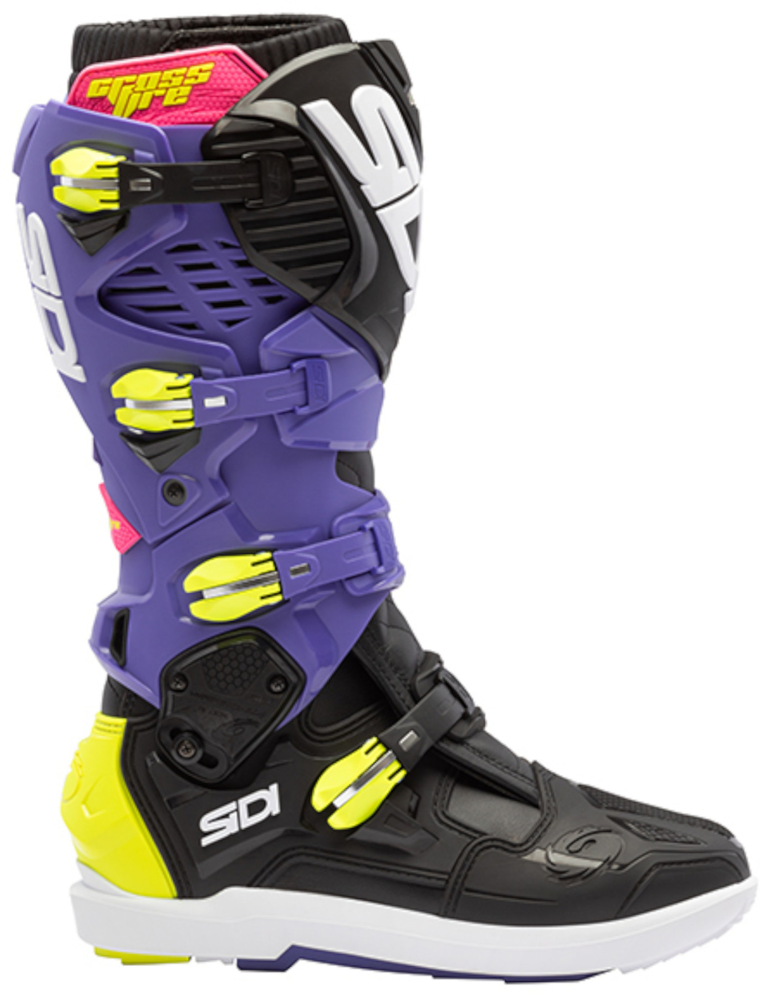 Sidi Crossfire 3 SRS Bottes Motocross Noir/violet/jaune néon 42 Figure 2