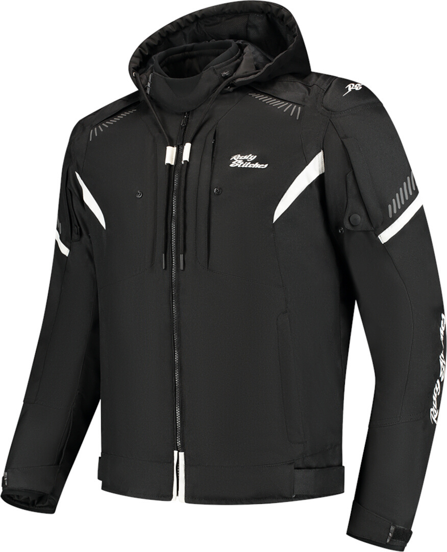 Rusty Stitches Dylan Chaqueta textil impermeable para motocicleta Negro/Blanco M Figura 1