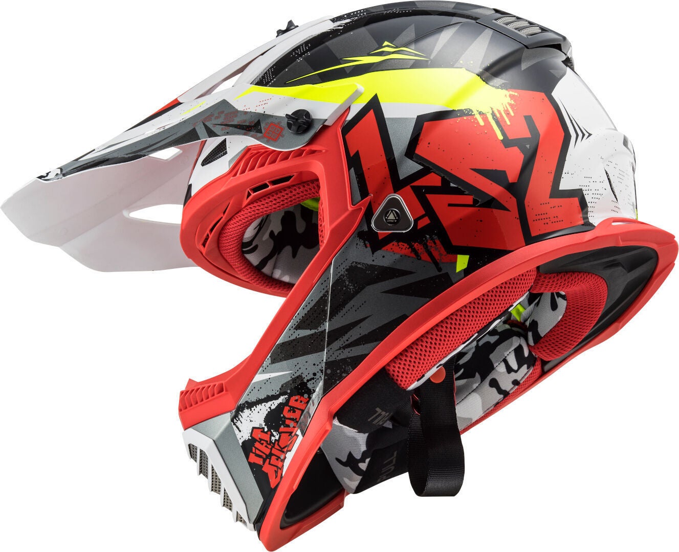 LS2 MX437 Fast Evo Crusher Casco Motocross nero opaco/rosso S (55/56) Figura 5