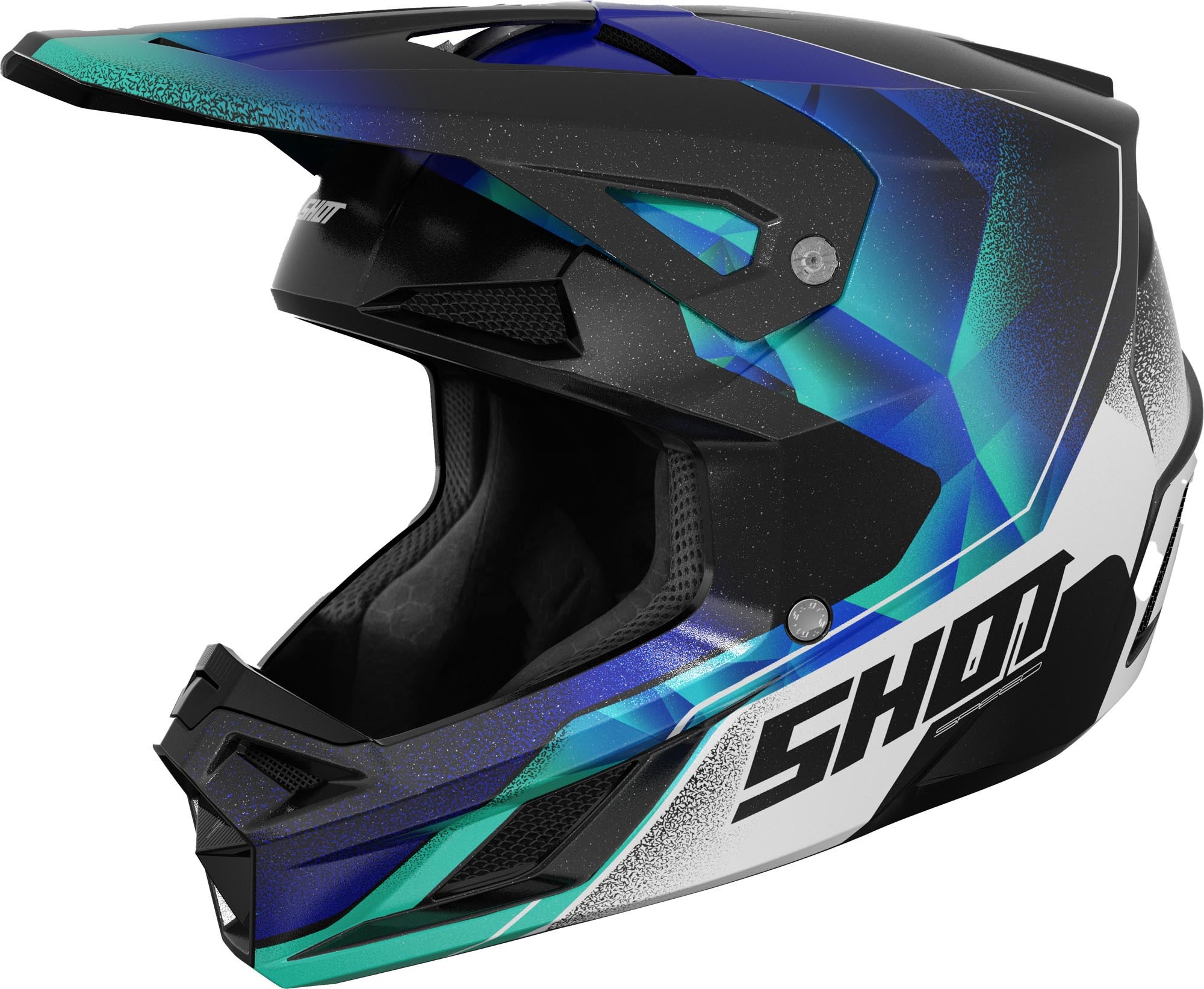 Shot Speed Olymp Capacete de motocross azul/branco XL (61/62) Figura 1