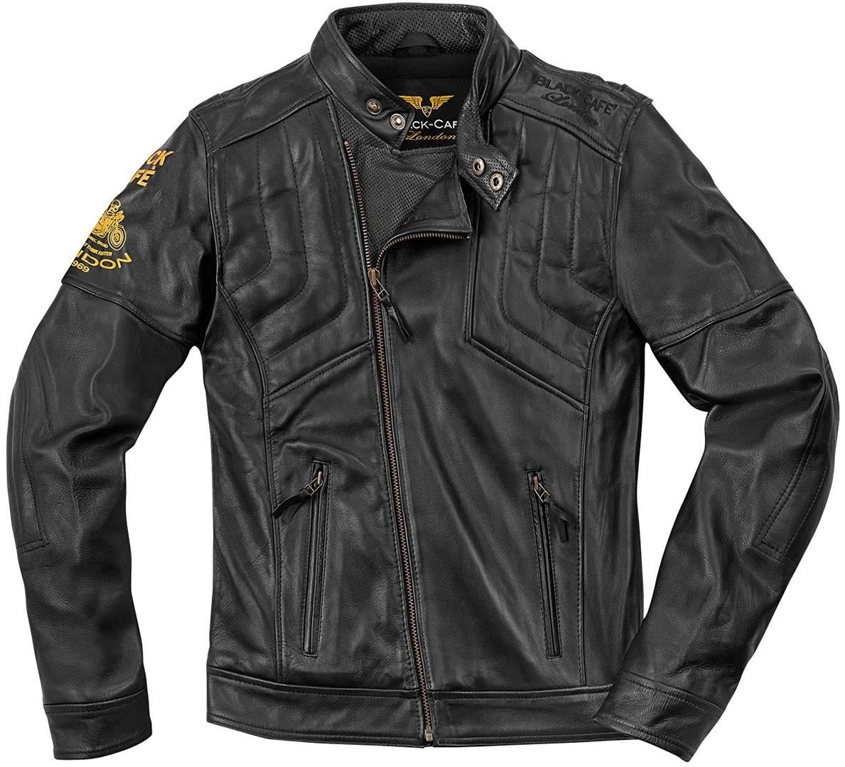 Black-Cafe London Sari Motorcycle Leather Jacket black 54 Figure 1