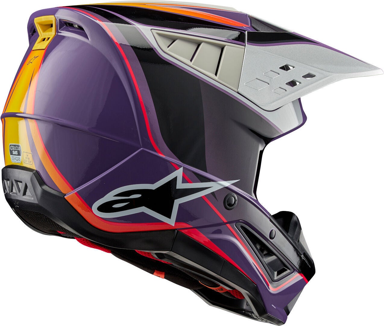 Alpinestars S-M5 Sail 2024 Casco Motocross nero/viola/argento M (57/58) Figura 6