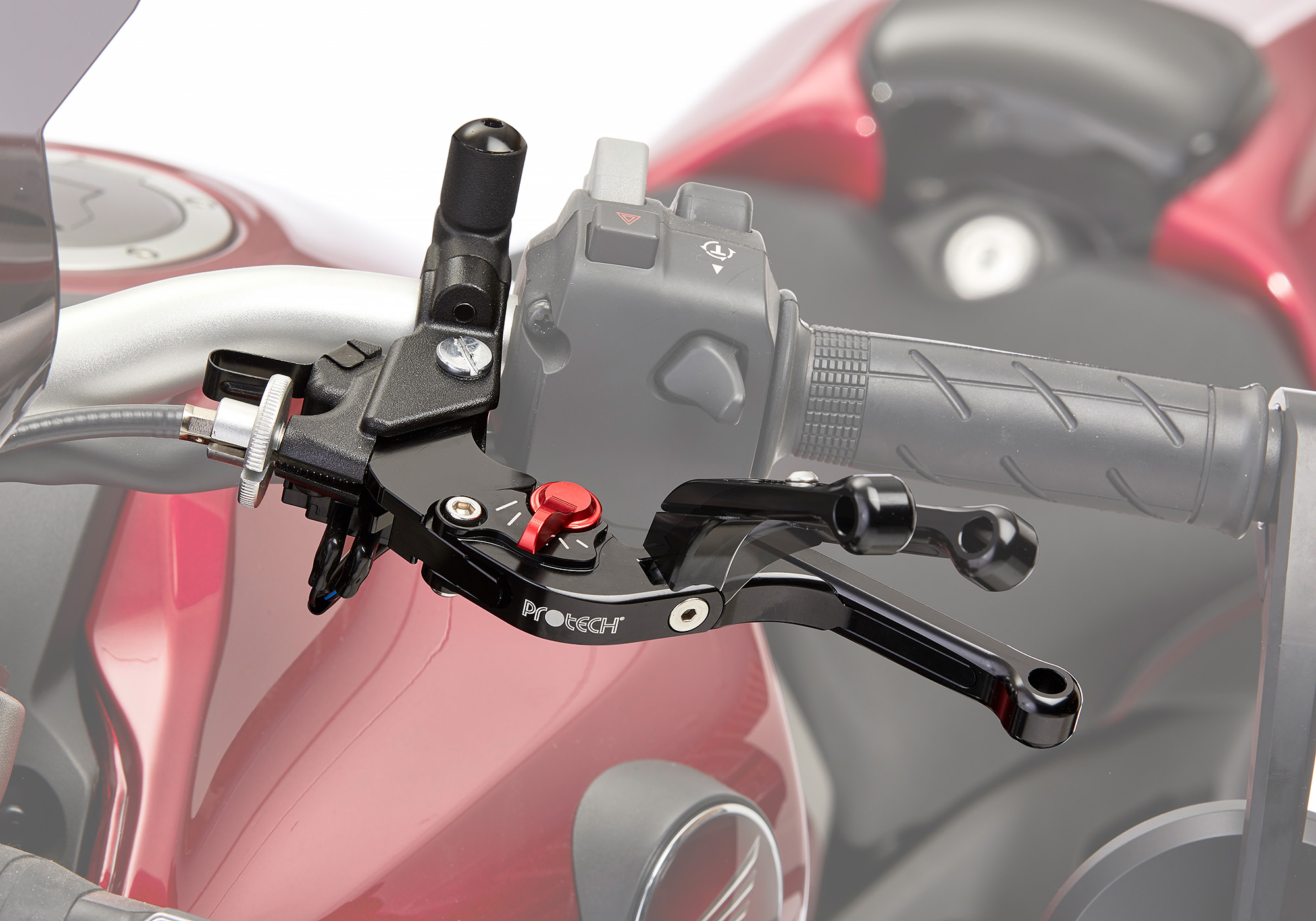 PROTECH clutch lever Sport 6061-T6-Aluminium black anodized / adjuster red black/red Figure 3
