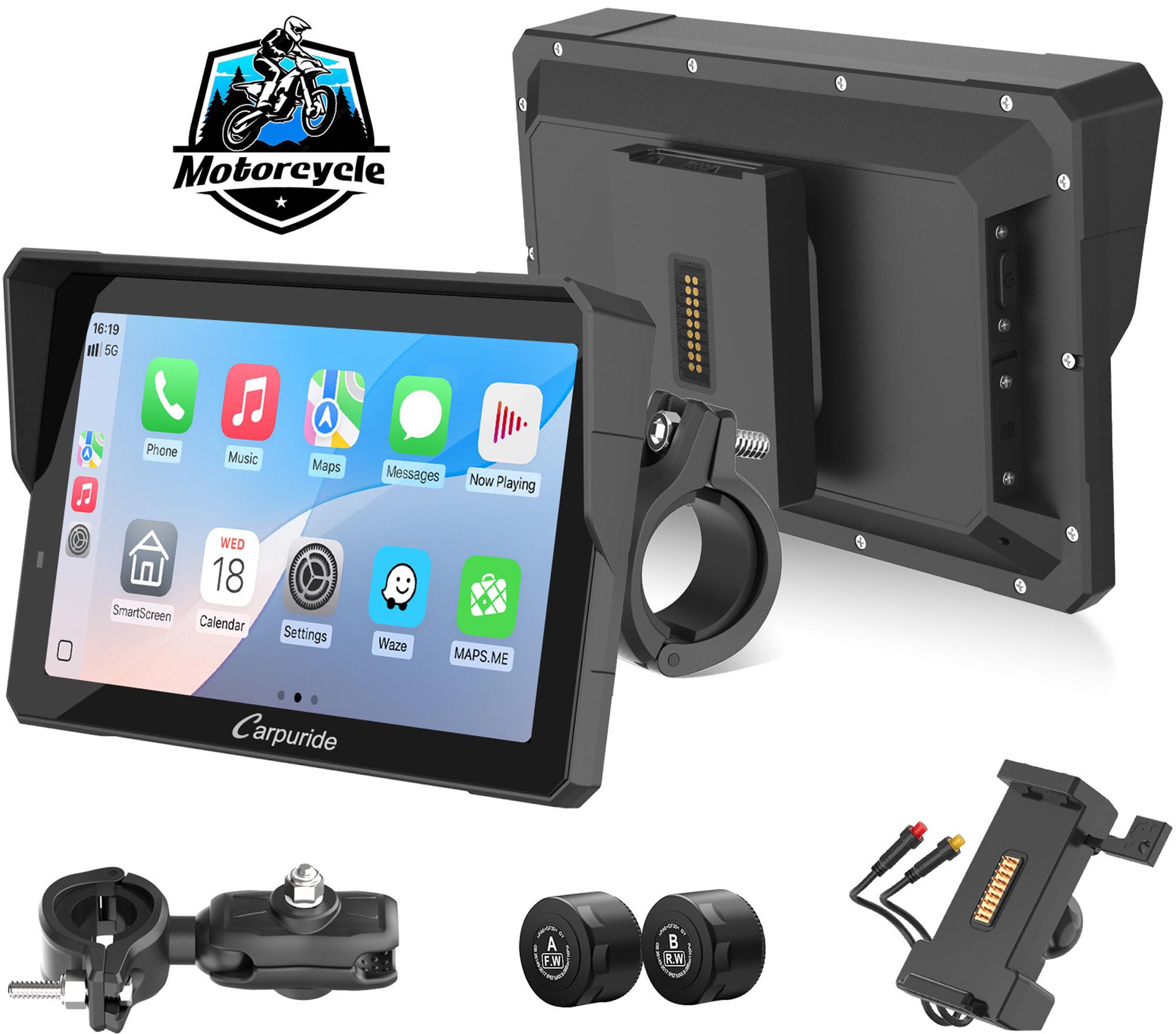 Carpuride S Pro Series 7 Universal Мултимедийна система за мотоциклети Фигура 2