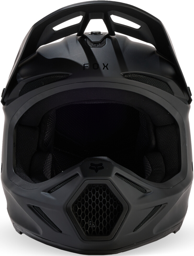 FOX V3 Solid Cască de motocross pentru tineret Black matt Y/L (52/53) Figura 8