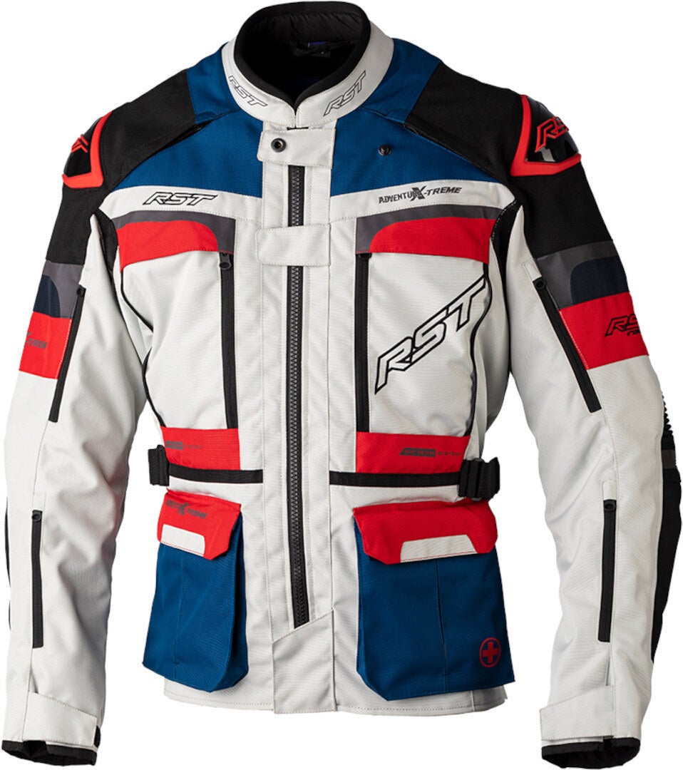 RST Pro Series Adventure-Xtreme Motorcycle Textile Jacket white/blue/red 5XL Figure 1