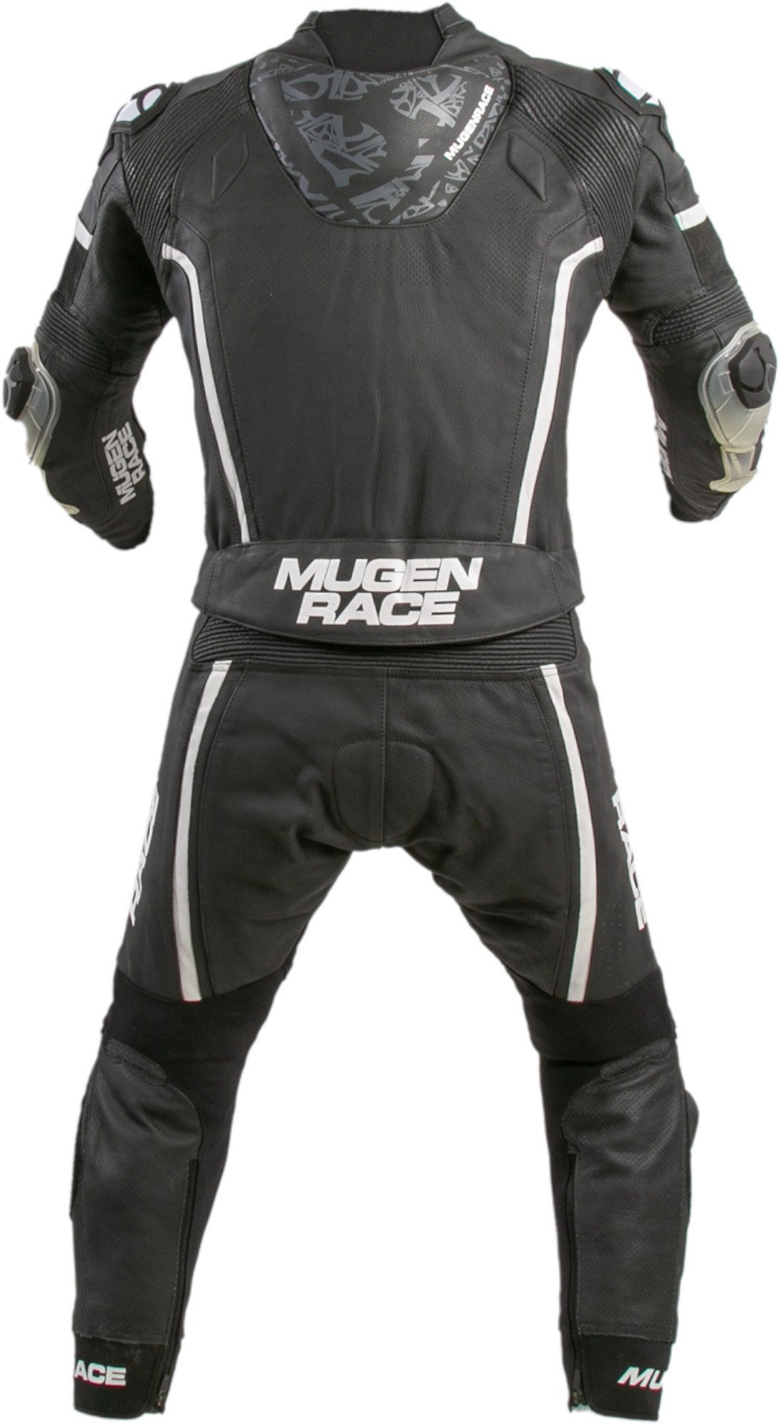 MUGENRACE RC-Viale Due perforeret 2-delt motorcykel læderdragt Sort/hvid 62 Figur 2