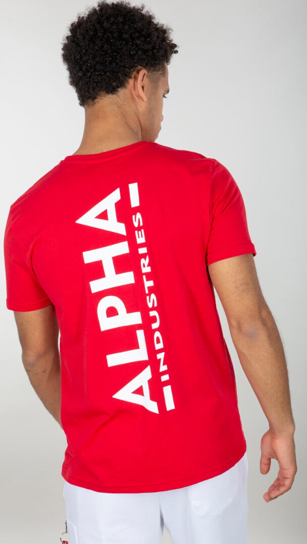 Alpha Industries Backprint T-Shirt rot/weiß XXL Abbildung 2