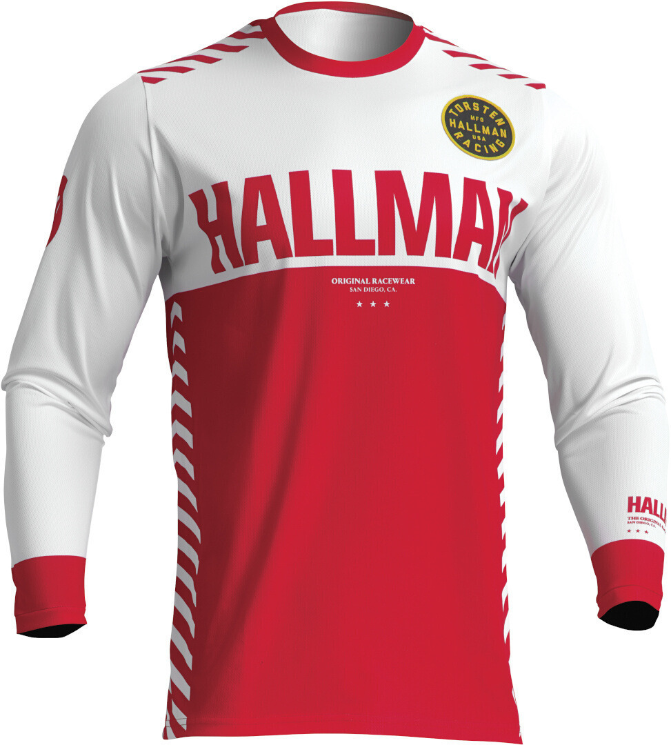 Thor Hallman Differ Slice Motocross Jersey white/red 3XL Figure 1