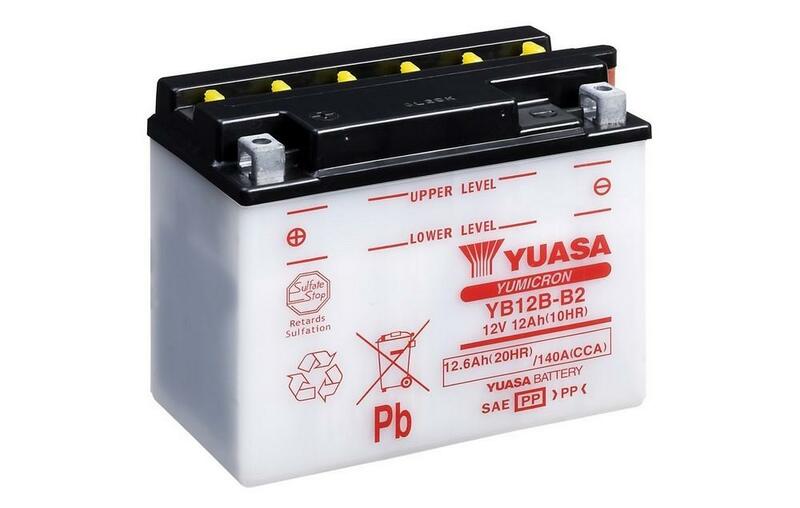YUASA YUASA konventionellt YUASA-batteri utan syrapaket - YB12B-B2 Batteri utan syrapaket Figur 2