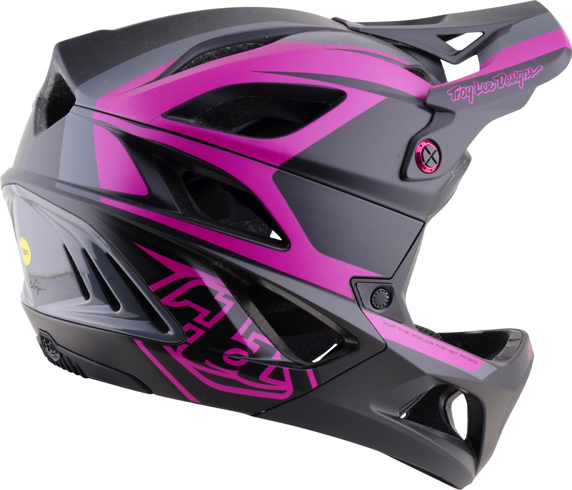 Troy Lee Designs Stage 2 MIPS High VZ Downhill Helmet Fuchsia M-L (57/59) Figure 6