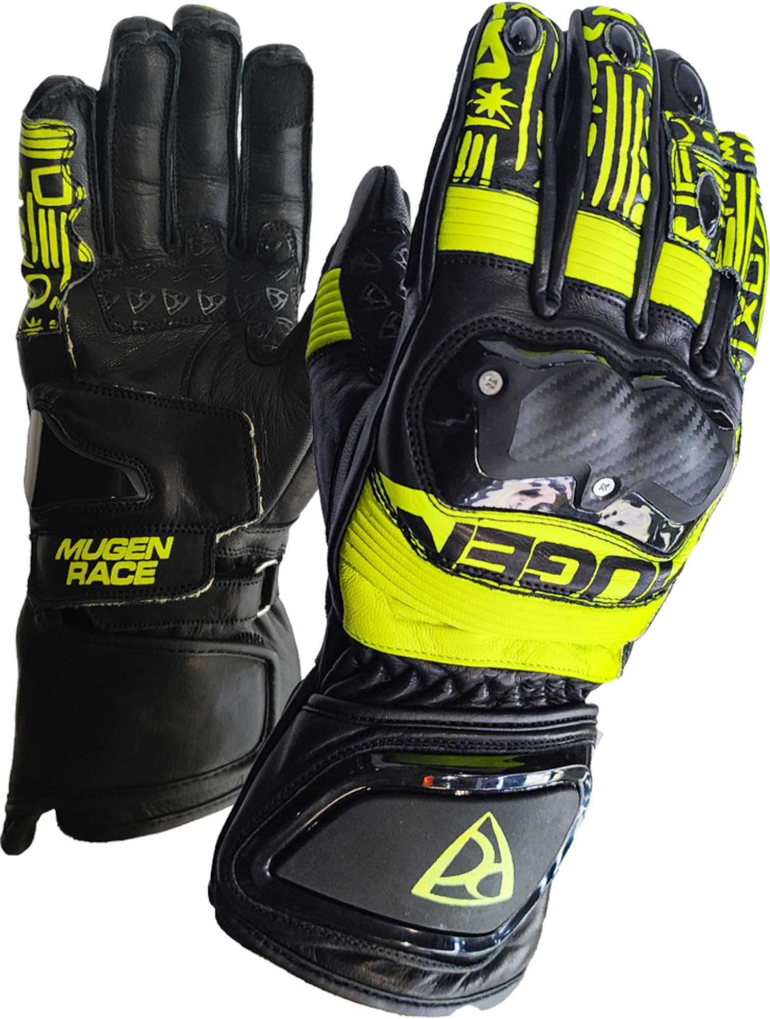 MUGENRACE Le-Vi Sport Motor rad Handschuhe schwarz/neon-gelb 3XL Abbildung 1