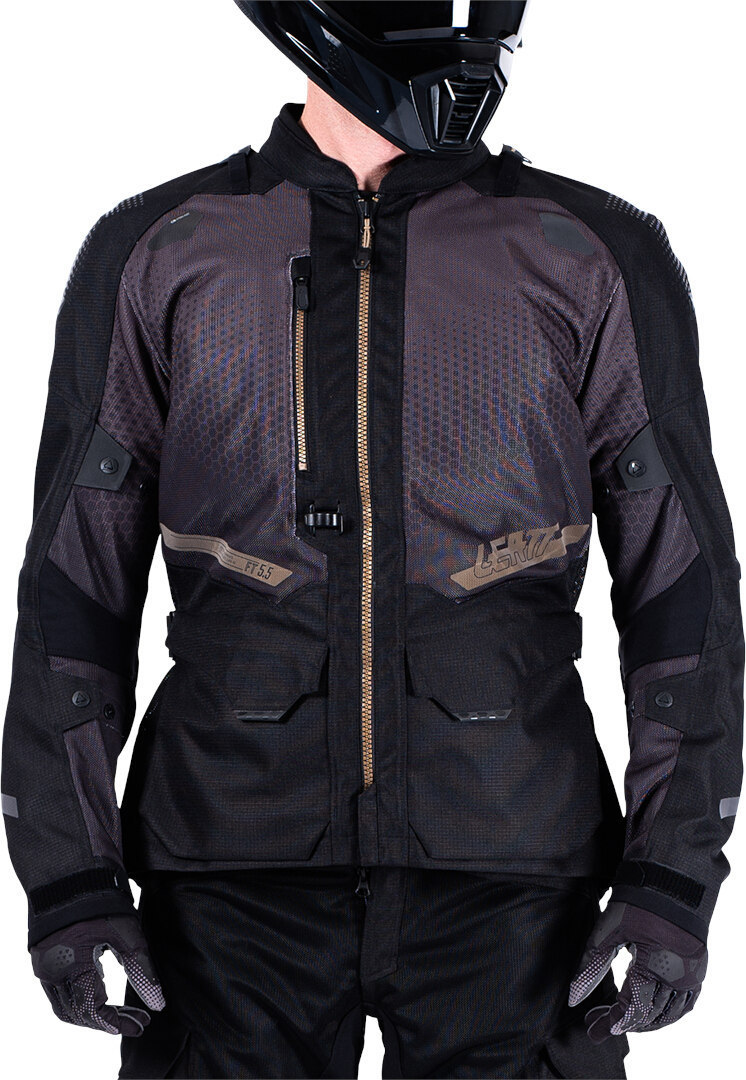 Side view of Leatt ADV Flowtour 5.5 waterproof Motorcycle Textile Jacket