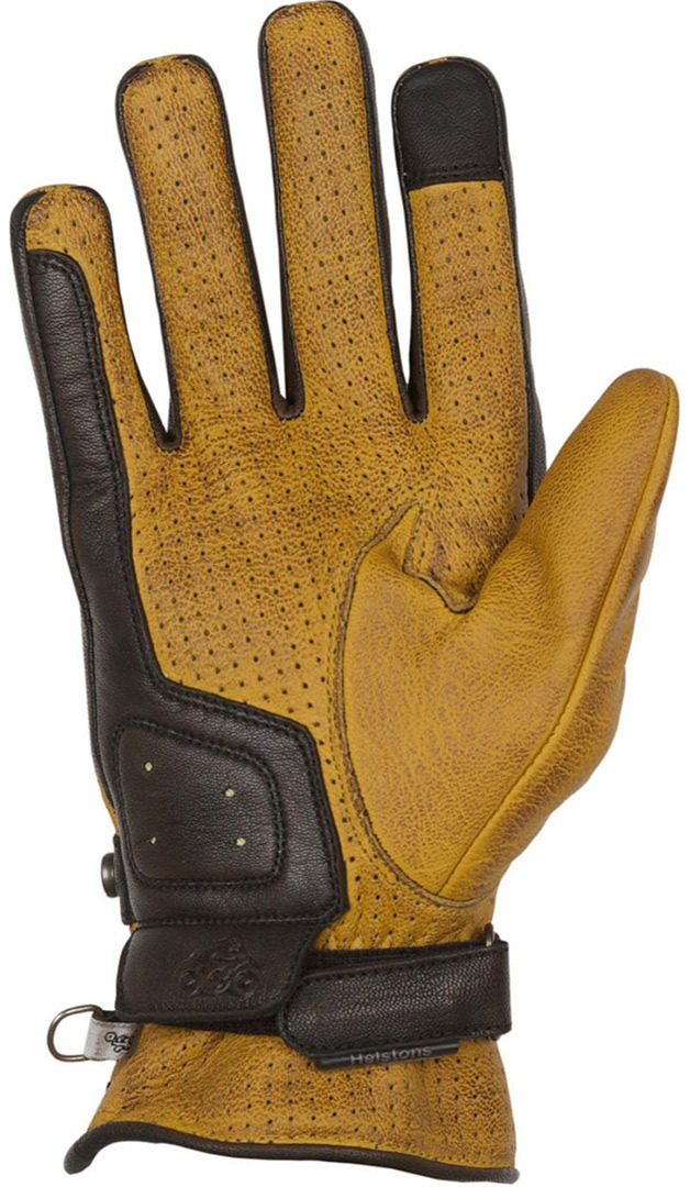 Helstons Eagle perforierte Motorradhandschuhe gold 9 Abbildung 2