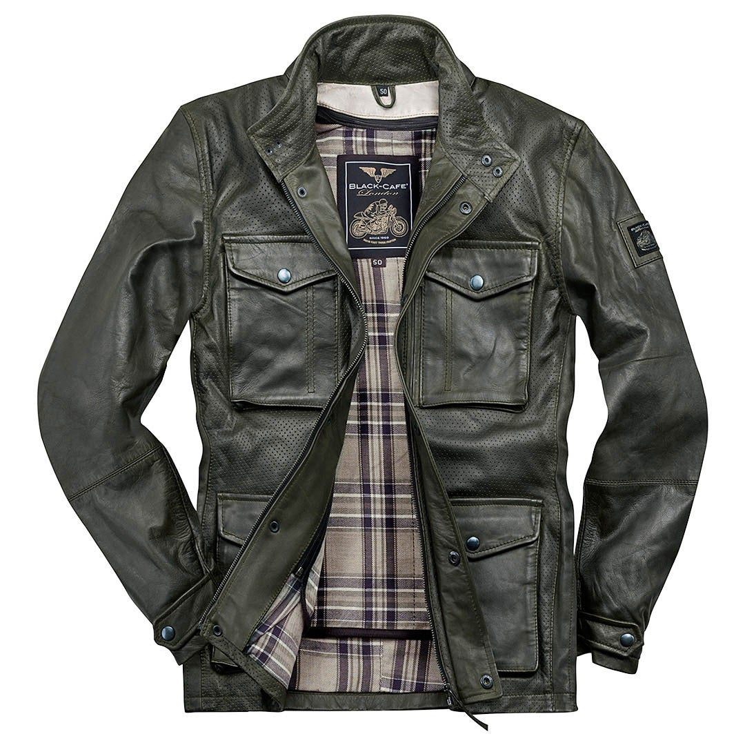 Black-Cafe London Manhattan Leather Jacket dark green 52 Figure 2