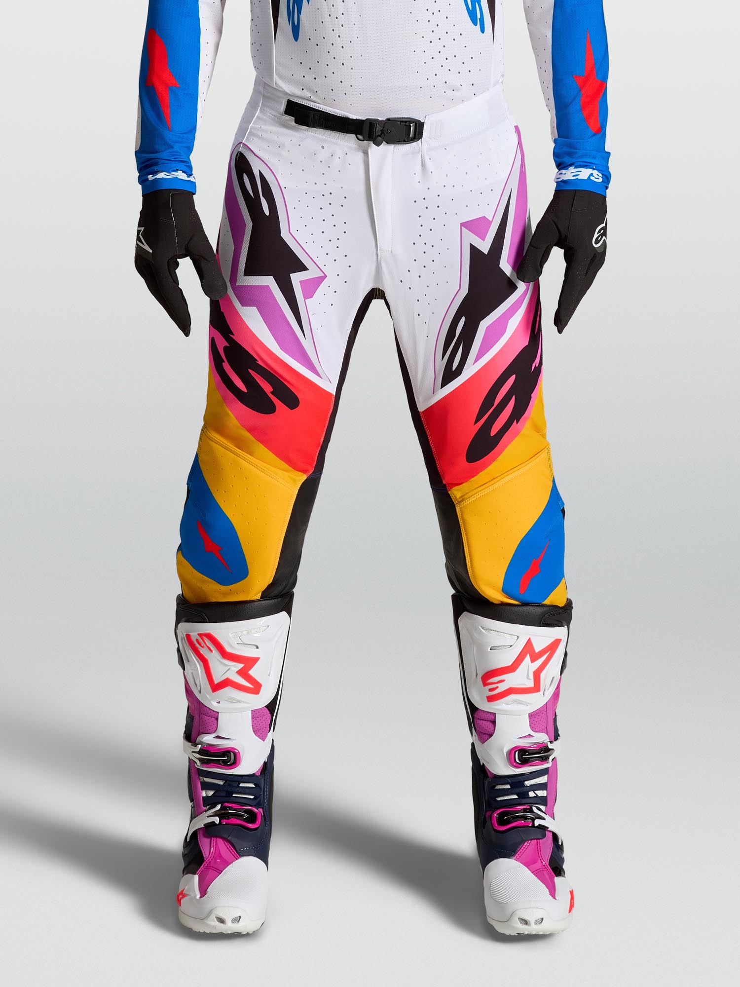 Alpinestars Supertech Dyna Motocross hlače bela/večbarvna 42 Slika 7