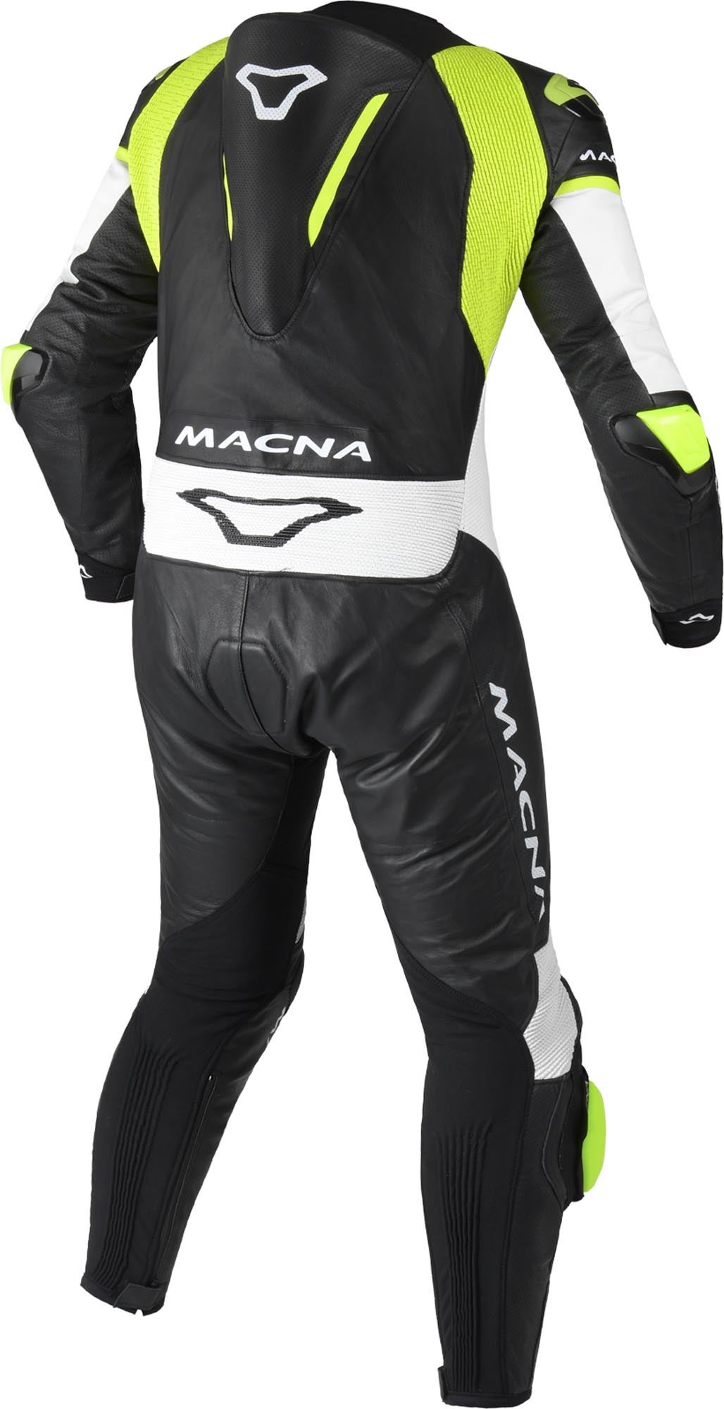 Macna Mizuro Enstyckad motorcykelläderdräkt svart/gul 46 Figur 2