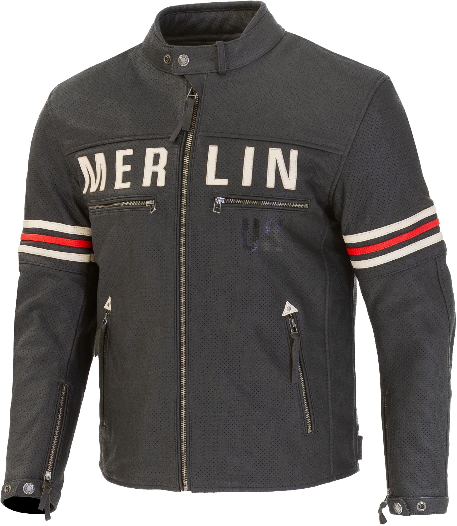 Merlin Revival D3O perforated Motorcycle Leather Jacket-image-383865582