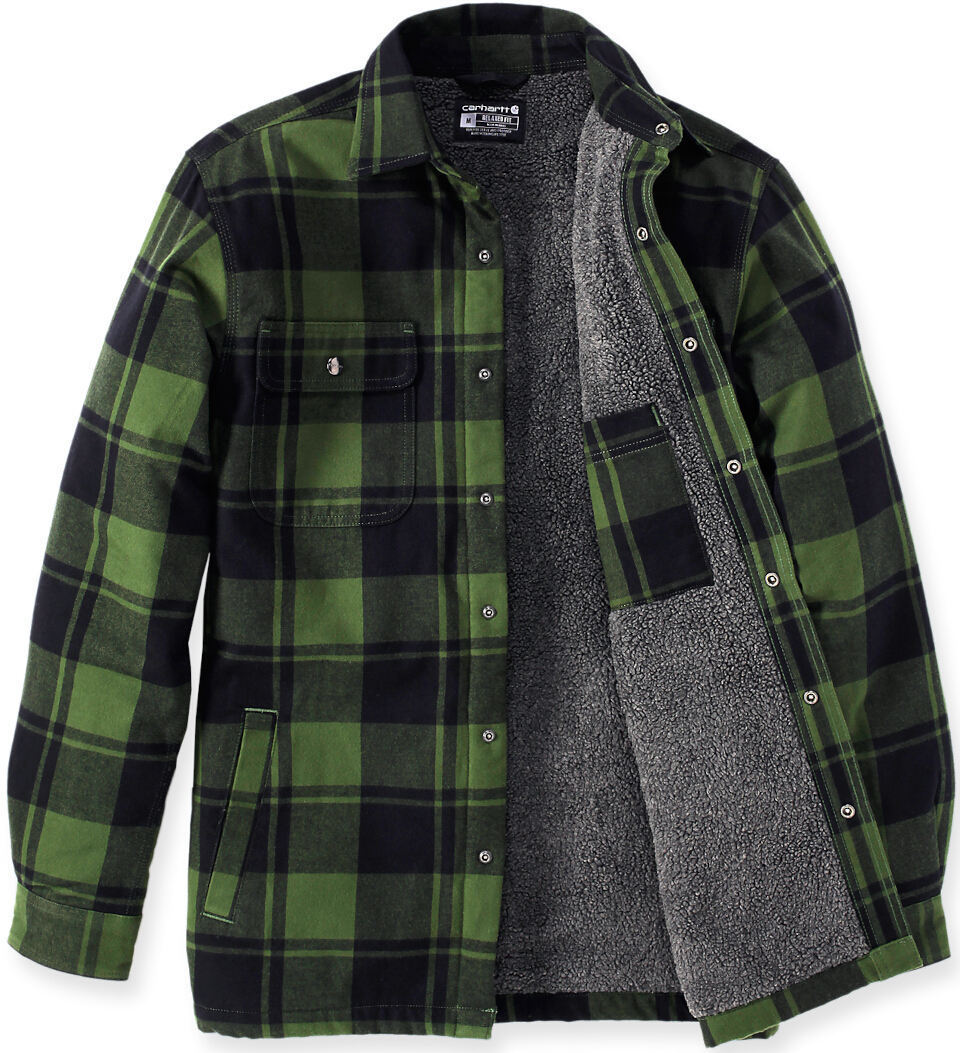 Carhartt Heavyweight Flannel Sherpa Skjorta Grön S Figur 2