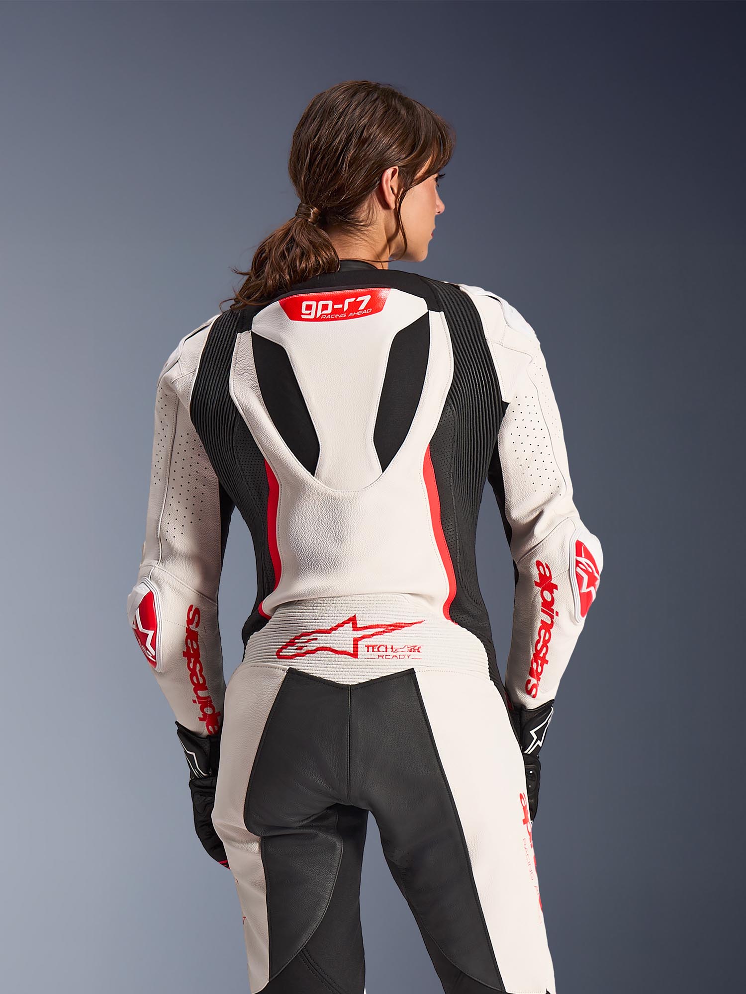 Alpinestars Stella GP-R7 Costum de piele de motocicletă într-o singură piesă pentru doamne Alb/Negru/Roșu 40 Figura 5