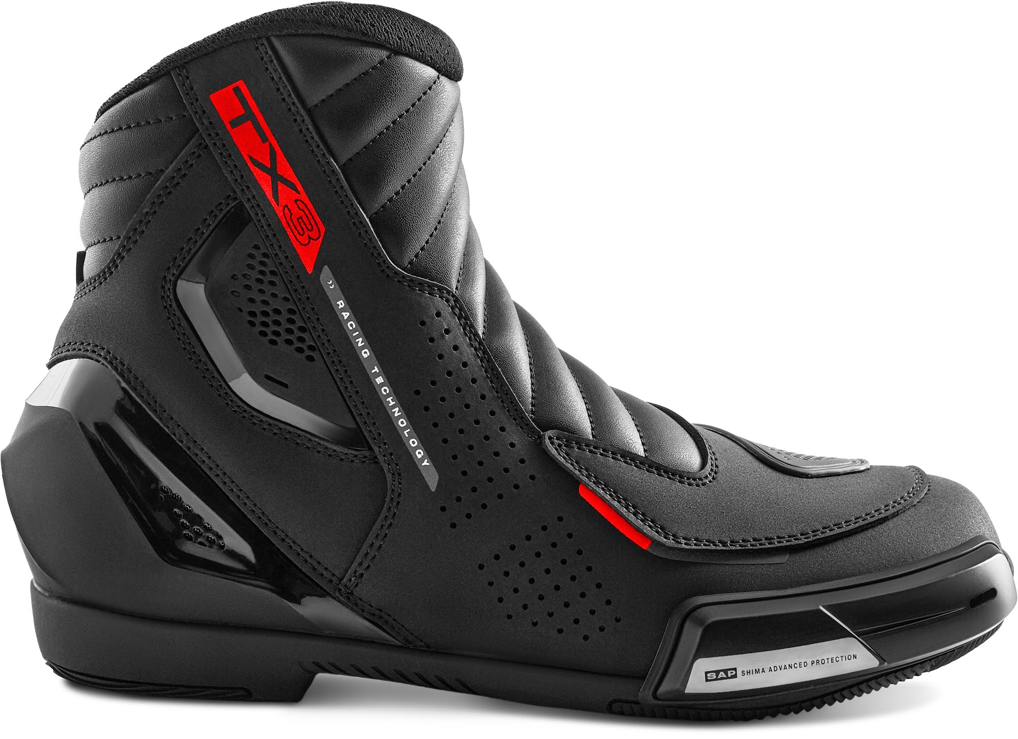 SHIMA TX-3 Motorcycle Boots black/red 44 Figure 3