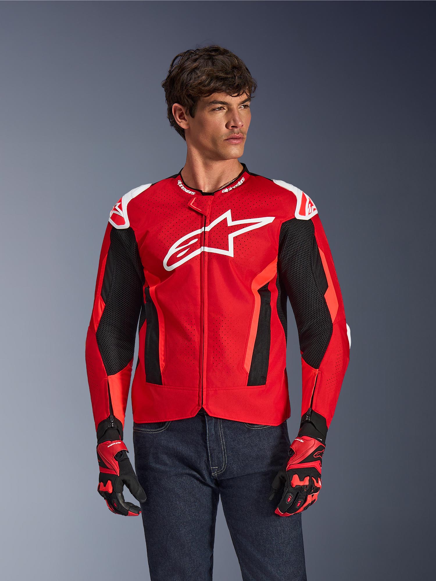 Alpinestars T-GP Air perforated Motorcycle Textile Jacket red/black M Figure 3