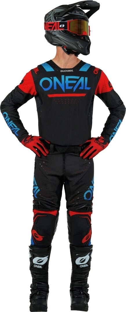 Oneal Prodigy Five Four Motocross bukser sort/blå/rød 36 Figur 3