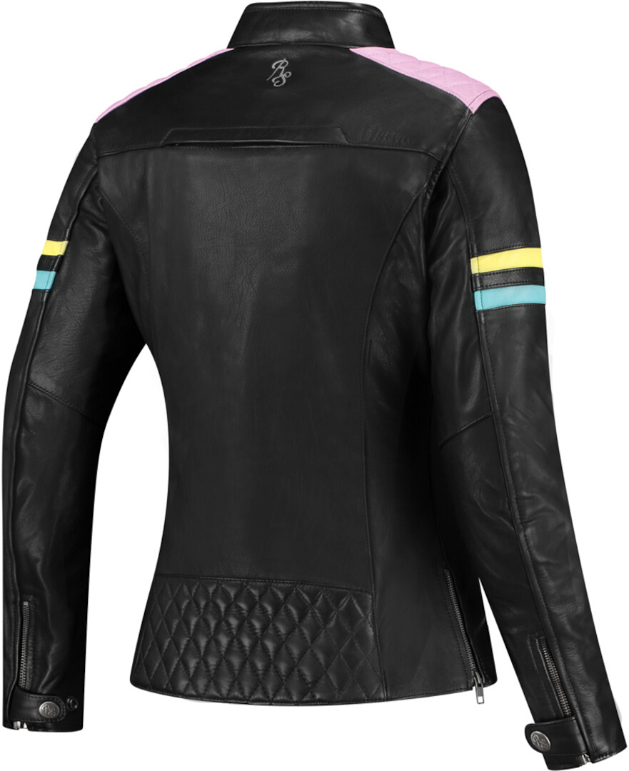 Rusty Stitches Joyce V2 Damen Motorrad Lederjacke schwarz/bunt 44 Abbildung 2