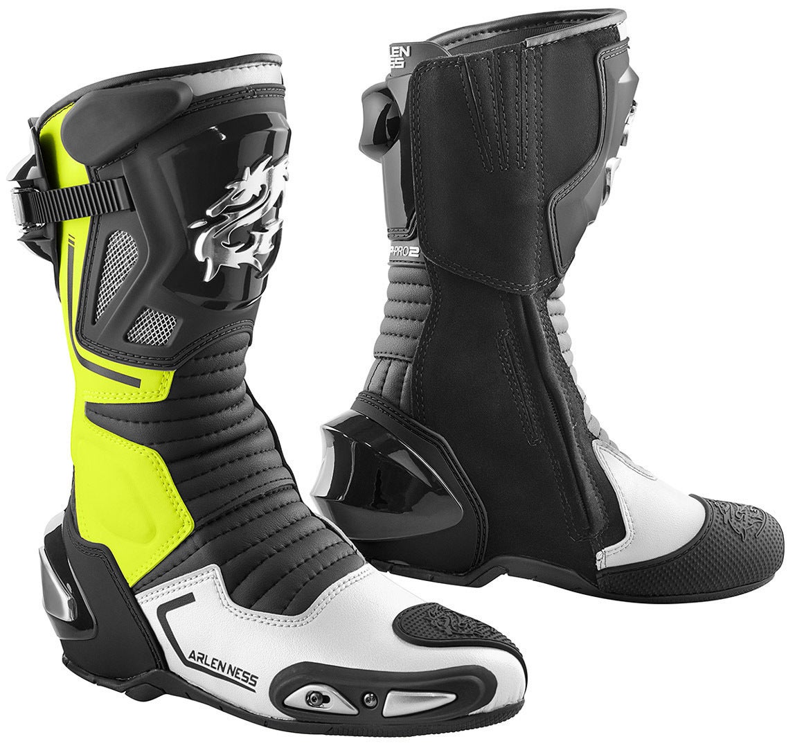 Arlen Ness Sugello Motorcycle Boots black/neon-yellow 38 Figure 1