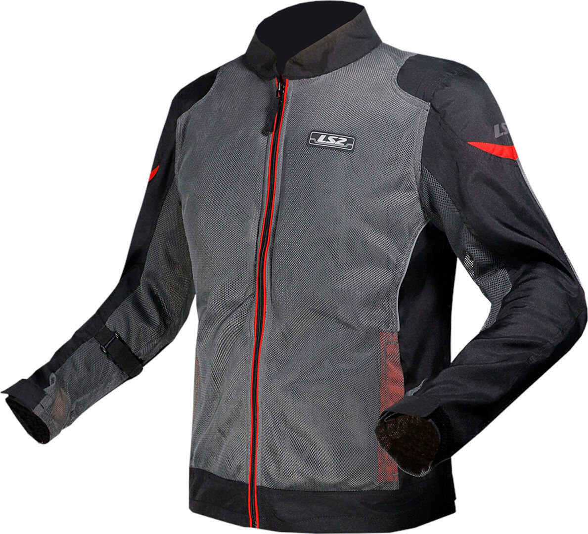 LS2 Airy Motorrad Textiljacke dunkelgrau/schwarz/rot 3XL Abbildung 1