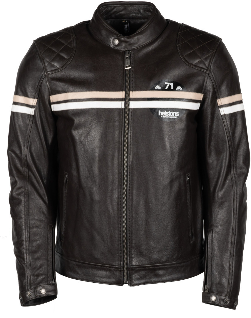 Helstons Chevy Buffalo Motorcycle Leather Jacket dark brown XL Figure 1