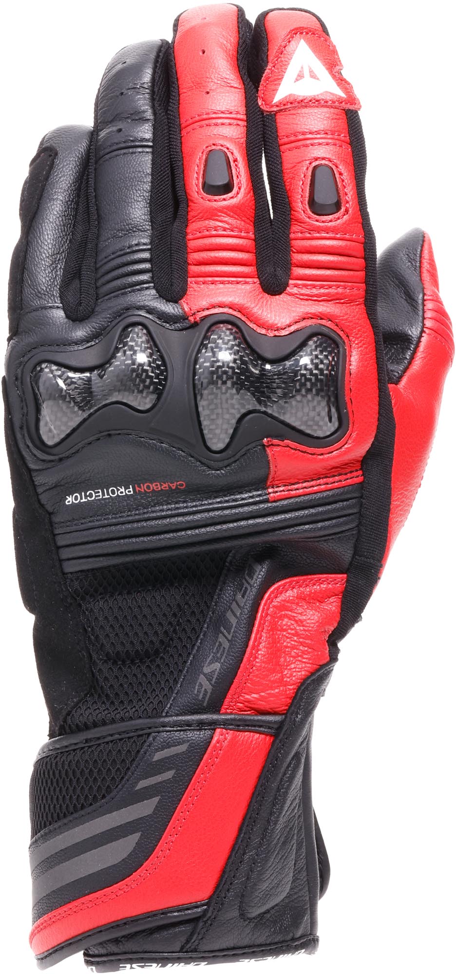 Dainese Reacto Carbon Long Motorsykkelhansker svart/rød L Figur 1