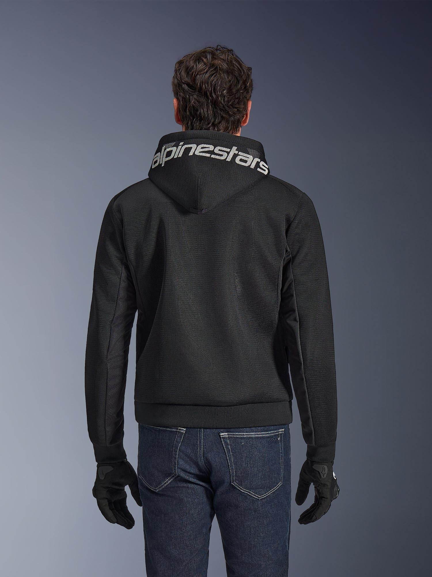 Side view of Alpinestars Chrome Superairflow Motorcycle Zip Hoodie