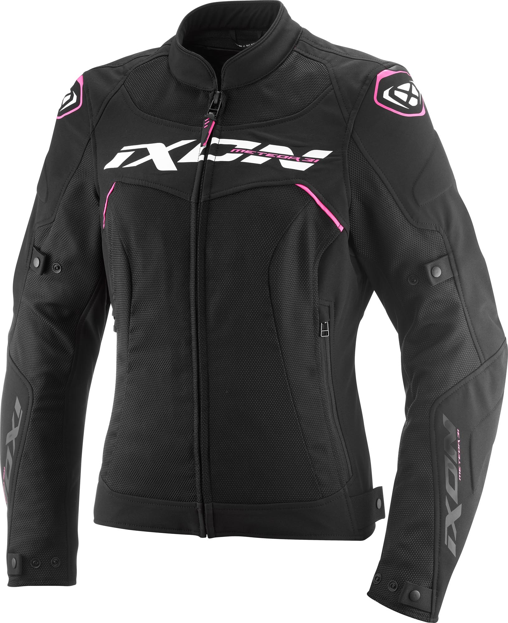 Ixon Meteor 31 Jachetă textilă impermeabilă pentru motociclete Negru/Alb/Roz L Figura 1